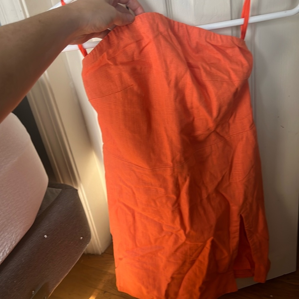 Orange dress with slit